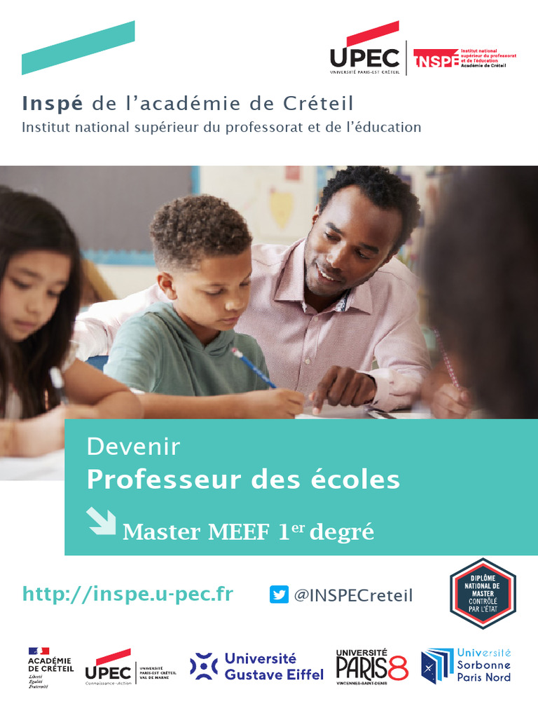 Master MEEF 1er degré : Formation et Débouchés | PDF | Enseignants ...