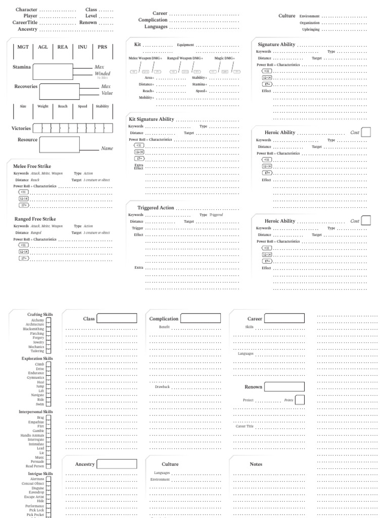 MCDM Character Sheet Overview | PDF