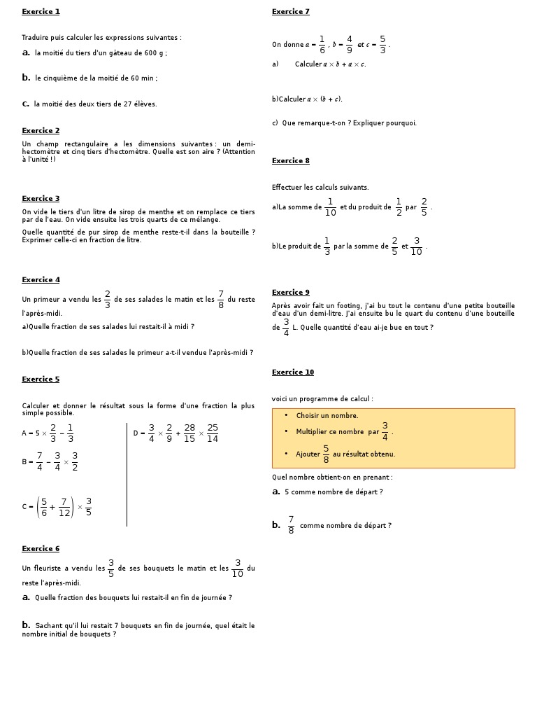 Un Primeur A Vendu Les 2/3 De Ses Salades 5 Fract 6 | PDF