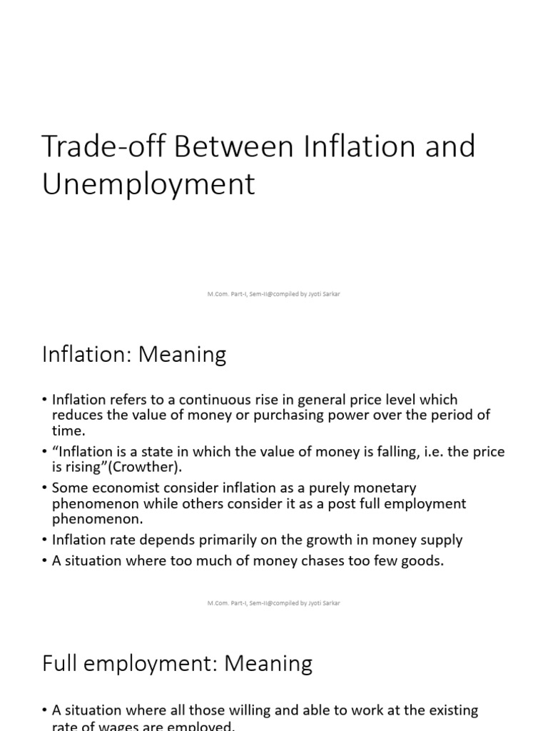 Trade Off Between Inflation and Uneployment 1 | PDF | Phillips Curve ...