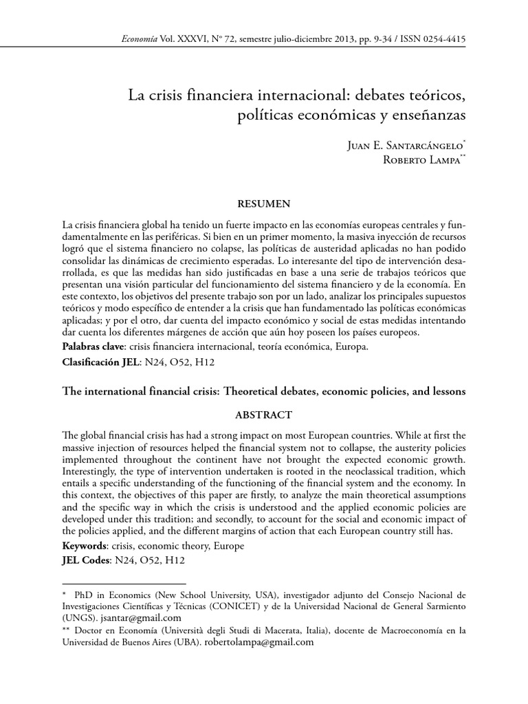 Impacto de la crisis financiera en Europa | PDF | Inflación | Economias