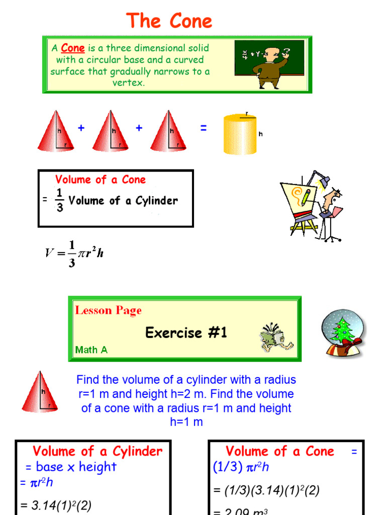 Cone and Pyramid Volume Calculations | PDF | Area | Geometric Objects
