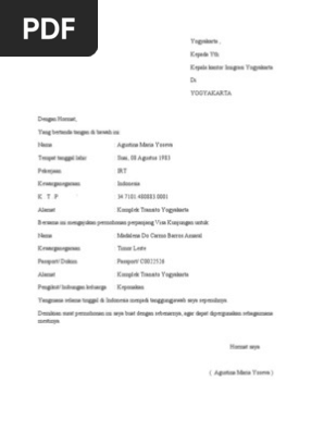 Contoh Surat Permohonan Perpanjangan Visa  Kumpulan Contoh Surat dan