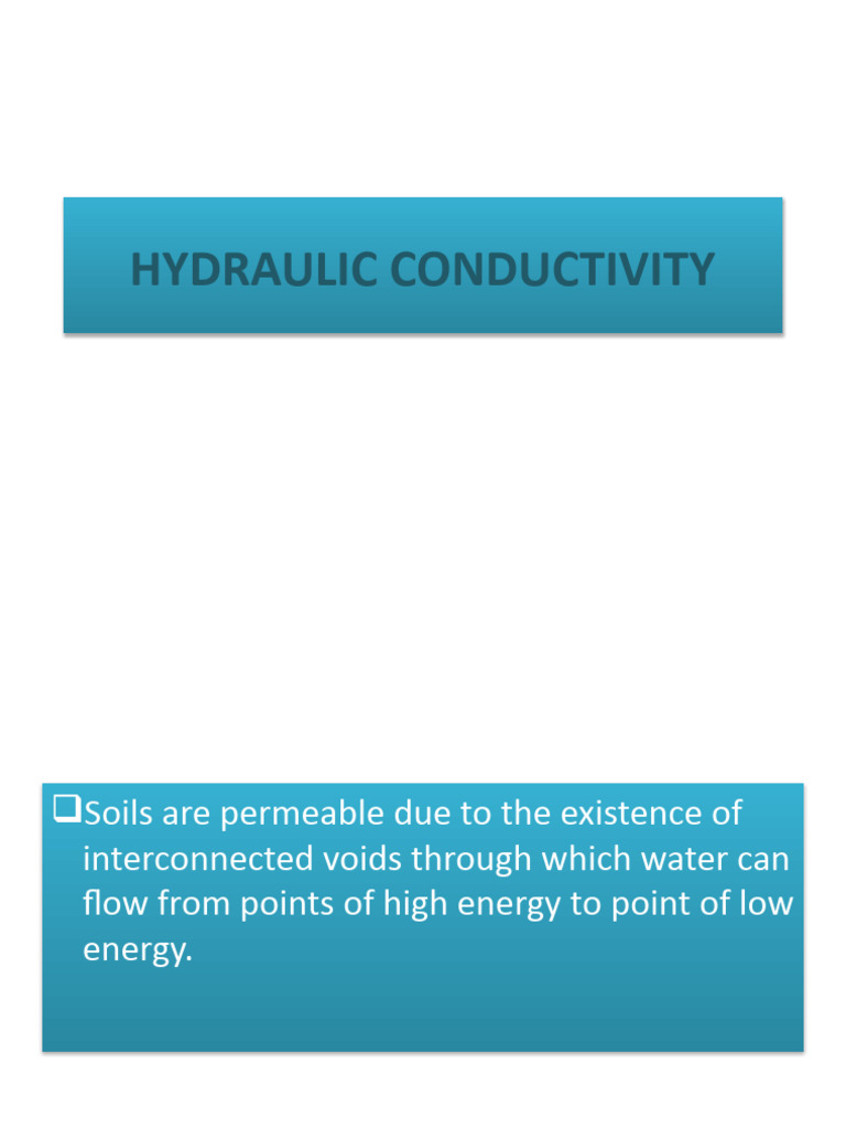 Understanding Hydraulic Conductivity | PDF | Soil Mechanics | Fluid ...
