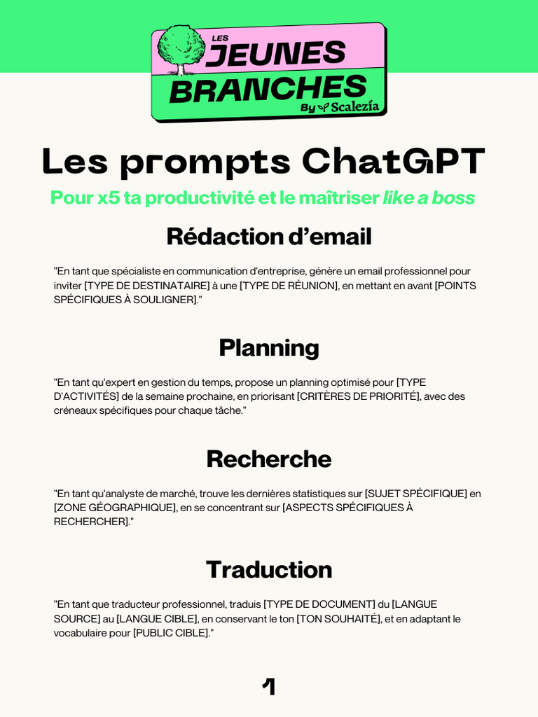 Prompts ChatGPT pour la Productivité | PDF | Traductions