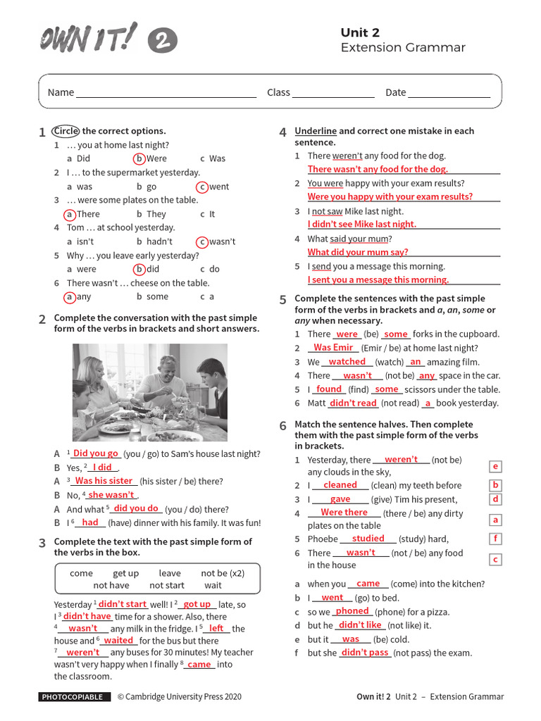 Extension Grammar Unit2 With Answers | PDF | Linguistic Morphology ...
