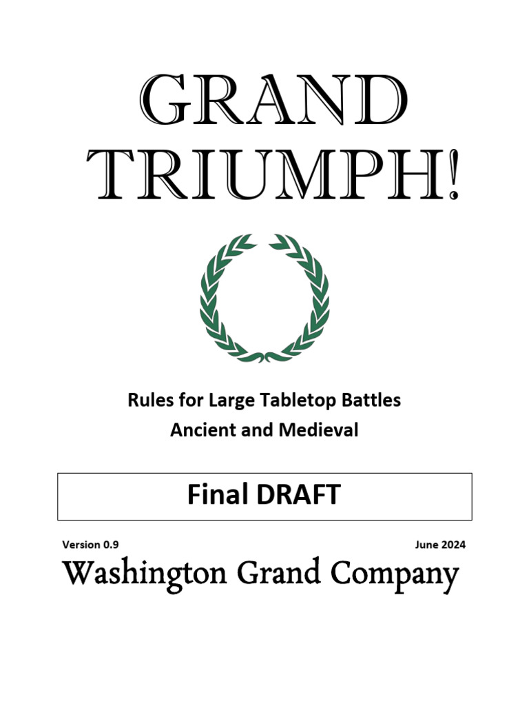 Grand Triumph Wargame Rules Draft | PDF | Flanking Maneuver | Army