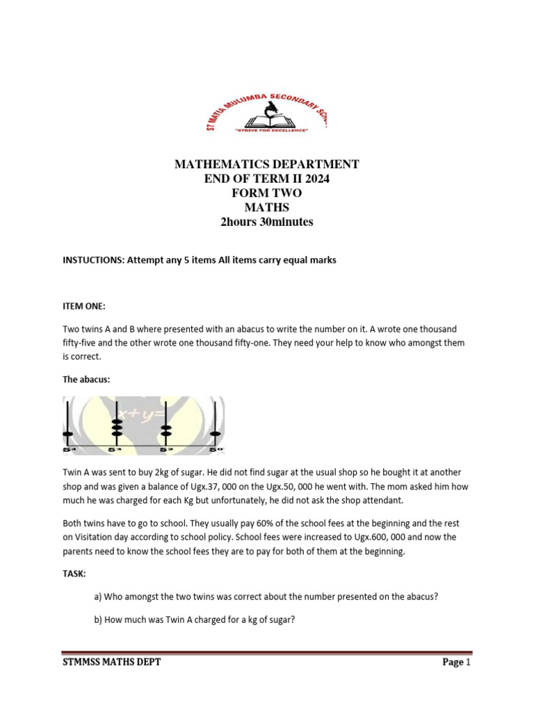 S.2 MTC E.O.T | PDF