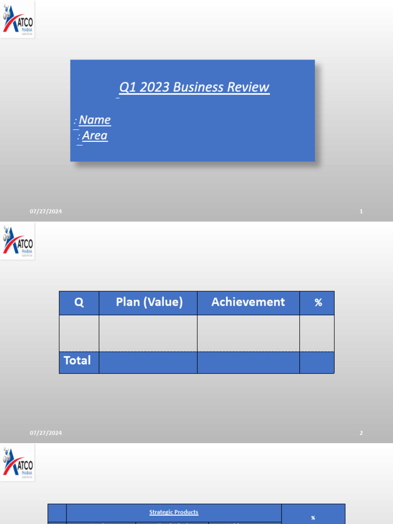 Business Review Template 2023 | PDF