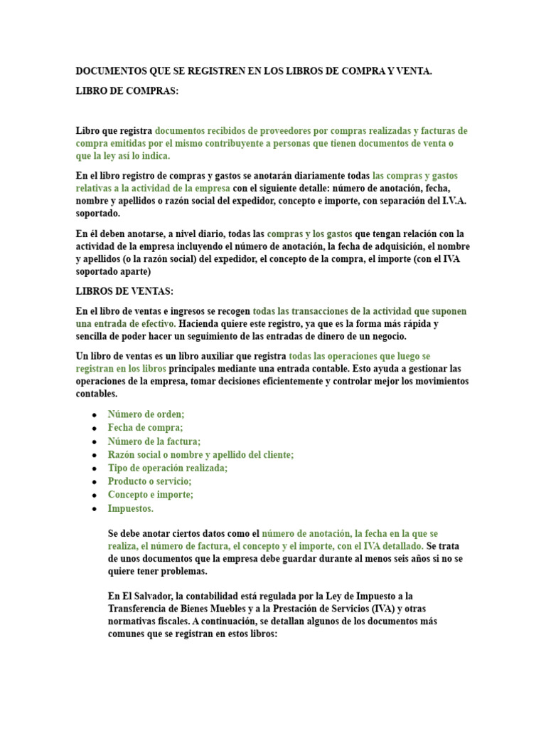 Registro de Compras y Ventas en El Salvador | PDF | Factura | Contabilidad