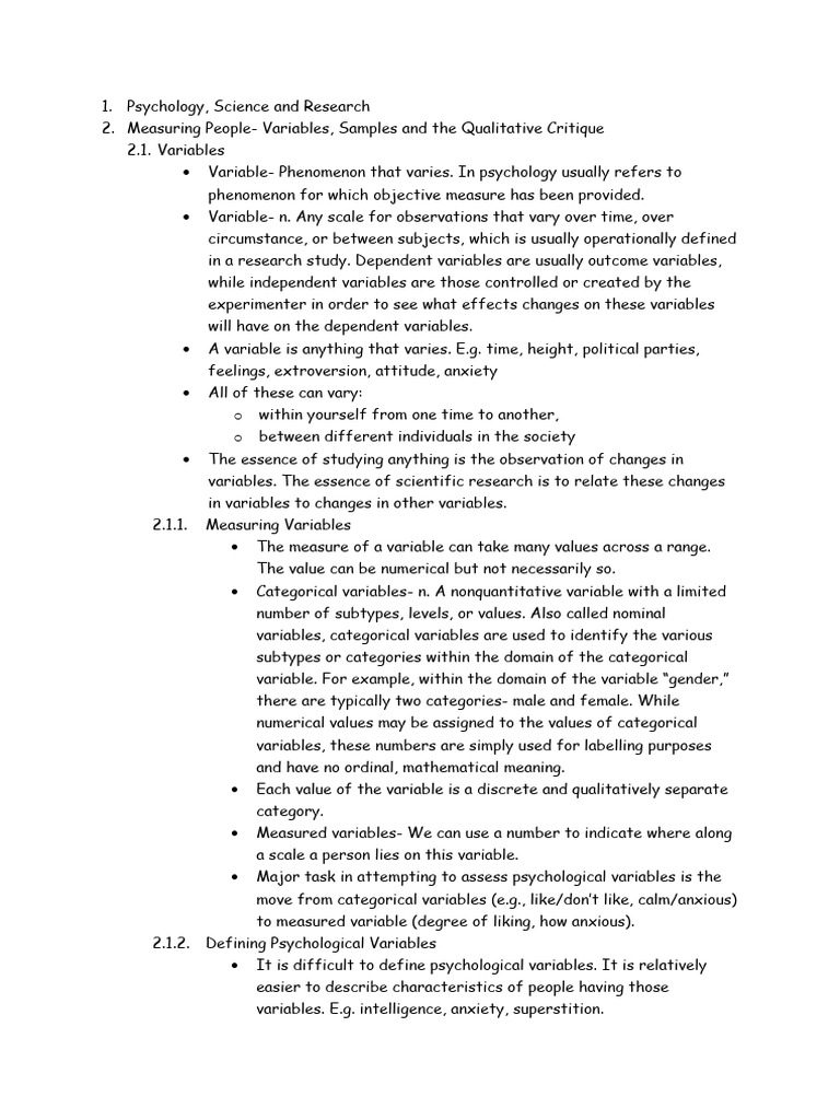 Statistics Notes | PDF | Sampling (Statistics) | Categorical Variable
