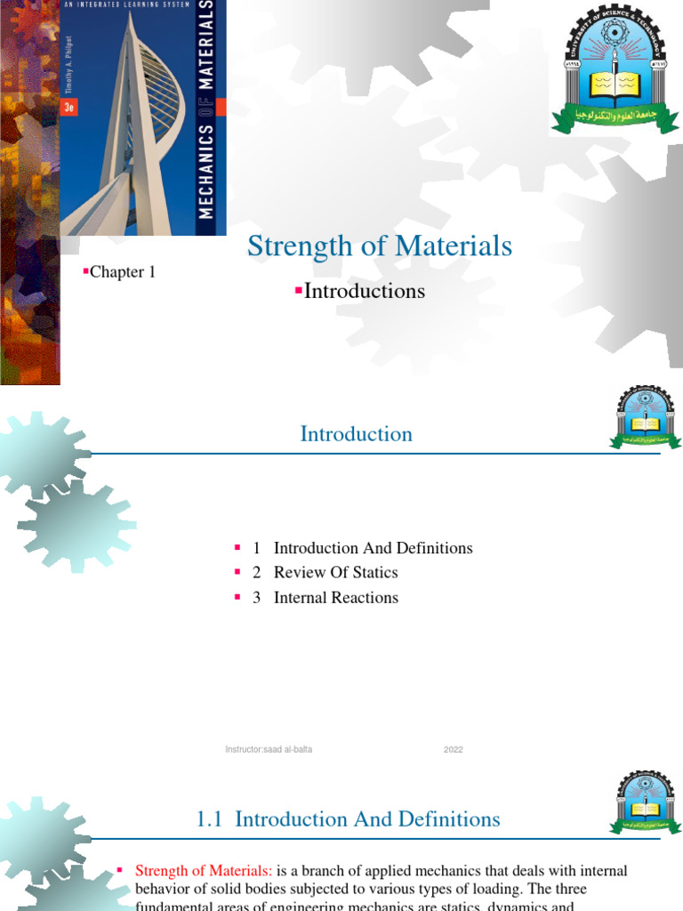 Strength Of Materials 1 Introduction Download Free Pdf Strength Of