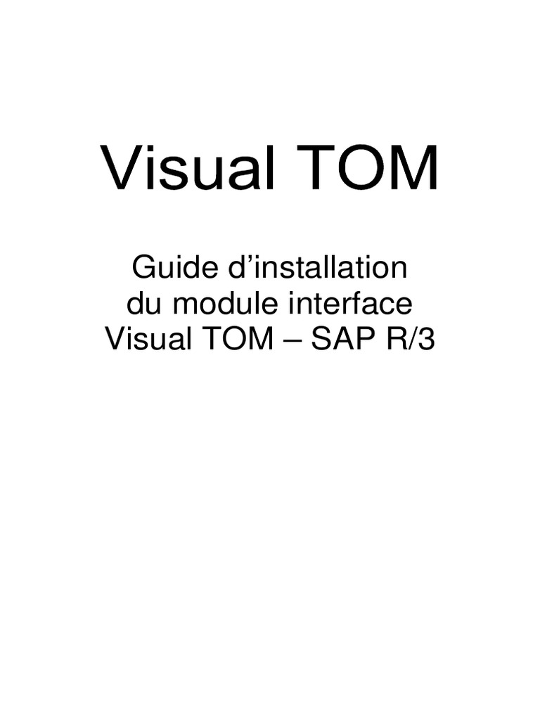 Installation de Visual TOM pour SAP R/3 | PDF | Sauvegarde ...