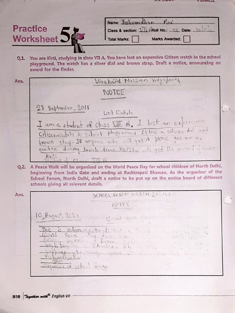 Notice Writing | PDF