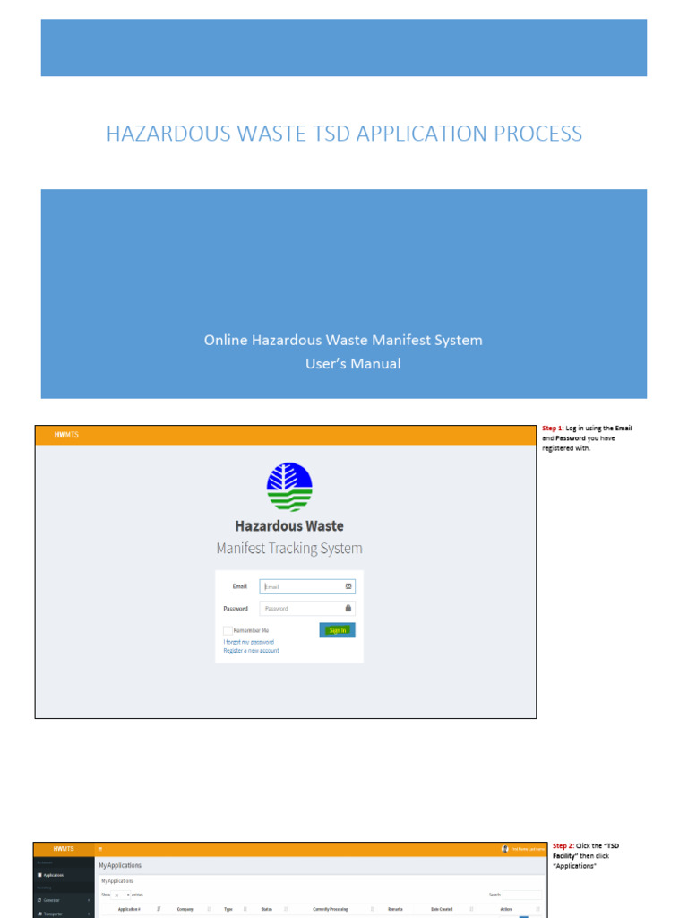 TSD Application Process Guide | PDF | Icon (Computing) | Cyberspace