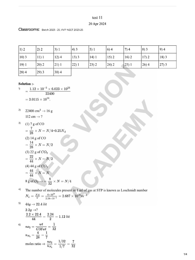 Test 11 Key | PDF