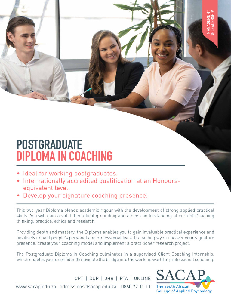 Postgraduate Diploma in Coaching Program | PDF | Vocational Education ...