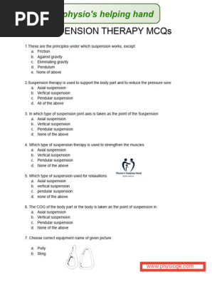 SUSPENSION THERAPY MCQs by physiogk
