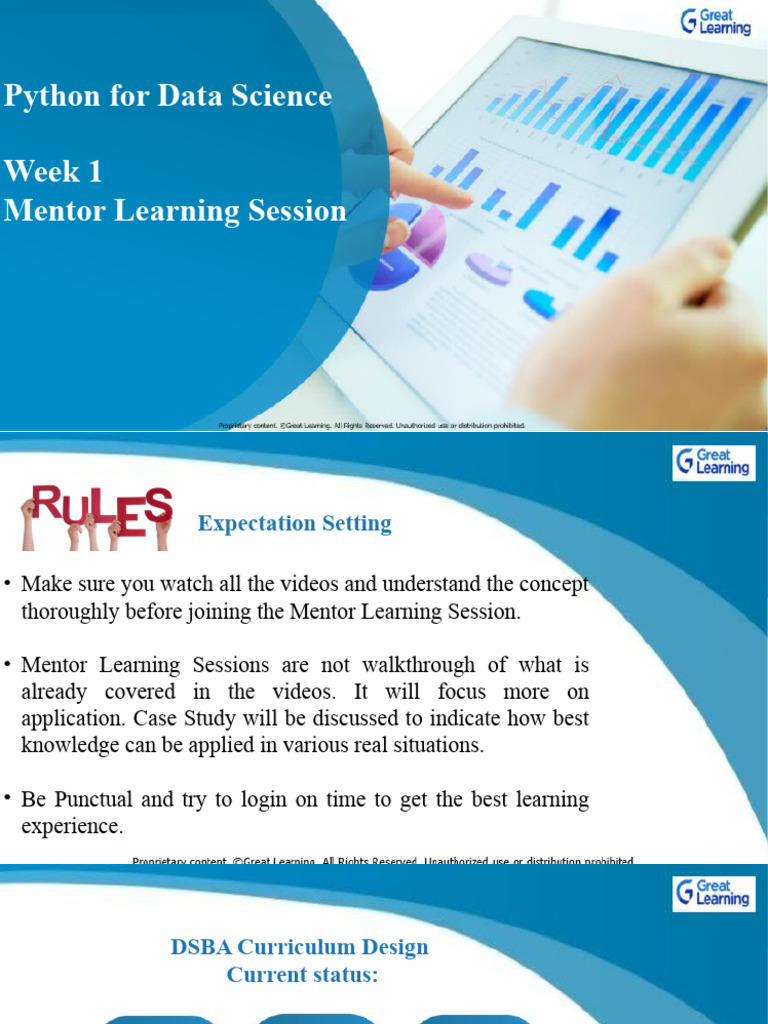 Week+1 PDS Mentor+Deck | PDF | Data Science | Python (Programming Language)