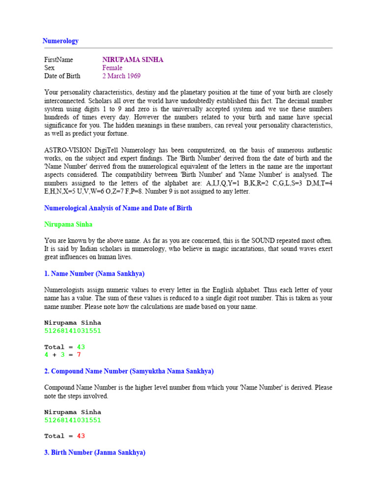 Numerology Pdf Prayer Meditation