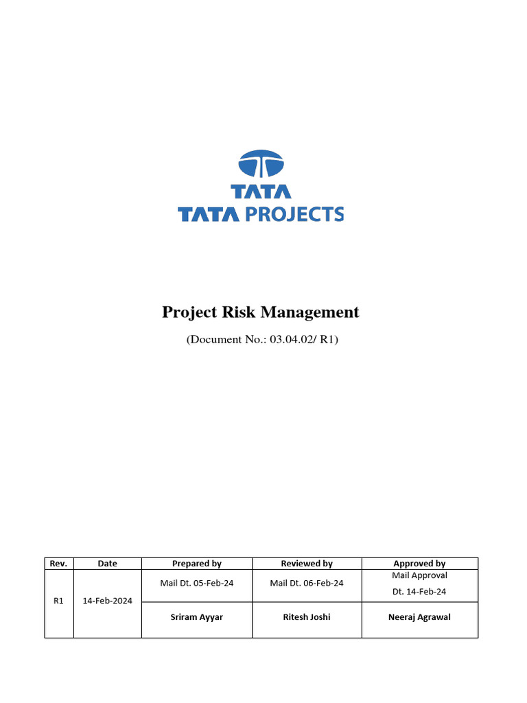 Tata Project Risk Management Guide | PDF | Risk | Risk Management