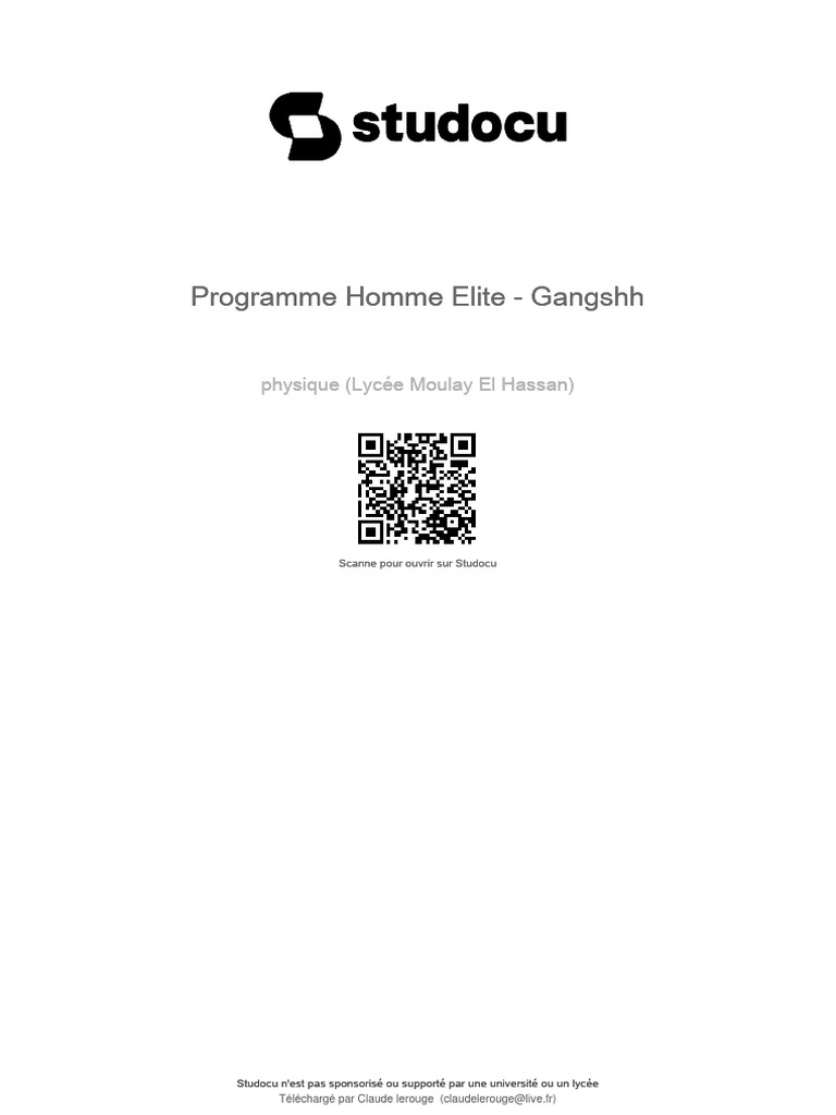 Programme Musculation Homme Élite | PDF | Musculation | Forme physique