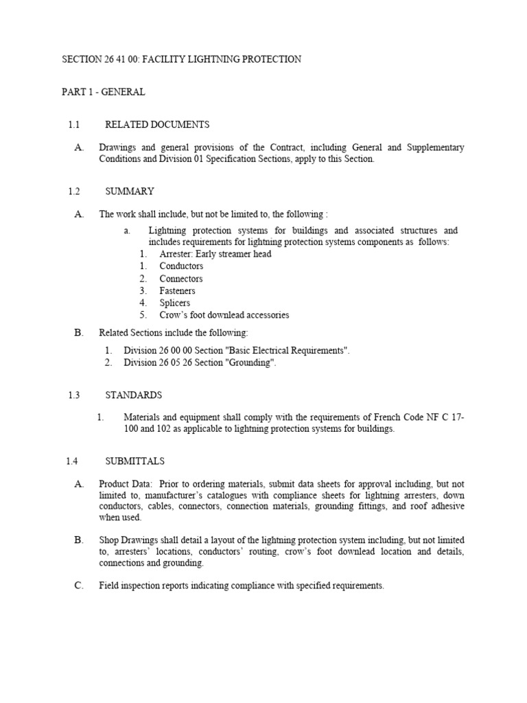 Facility Lightning Protection Systems | PDF | Electrical Conductor ...