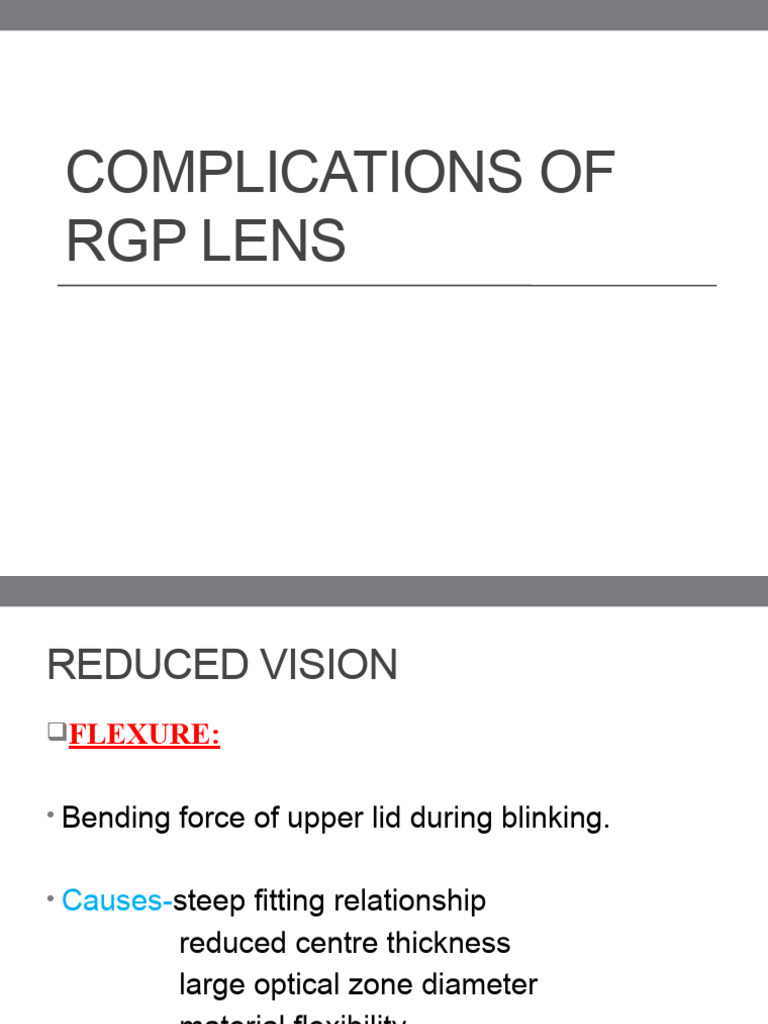 RGP Lens Complications Explained | PDF | Contact Lens | Ophthalmology
