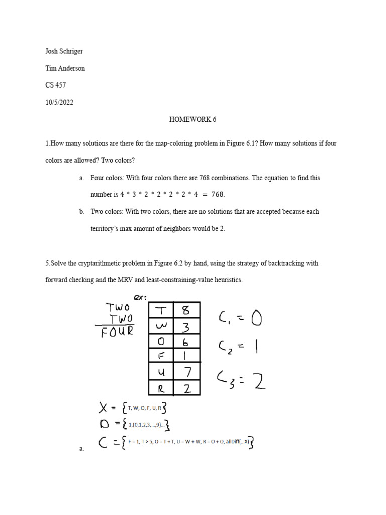 Homework 6-Josh Schriger | PDF | Applied Mathematics | Theoretical ...