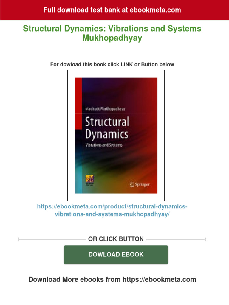 Structural Dynamics Vibrations and Systems Mukhopadhyay Download PDF