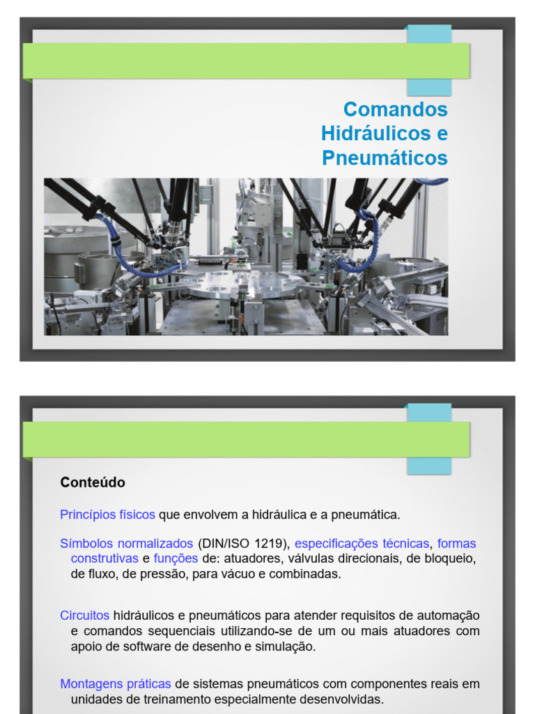 Comandos Hidráulicos e Pneumáticos: Princípios e Aplicações | PDF ...