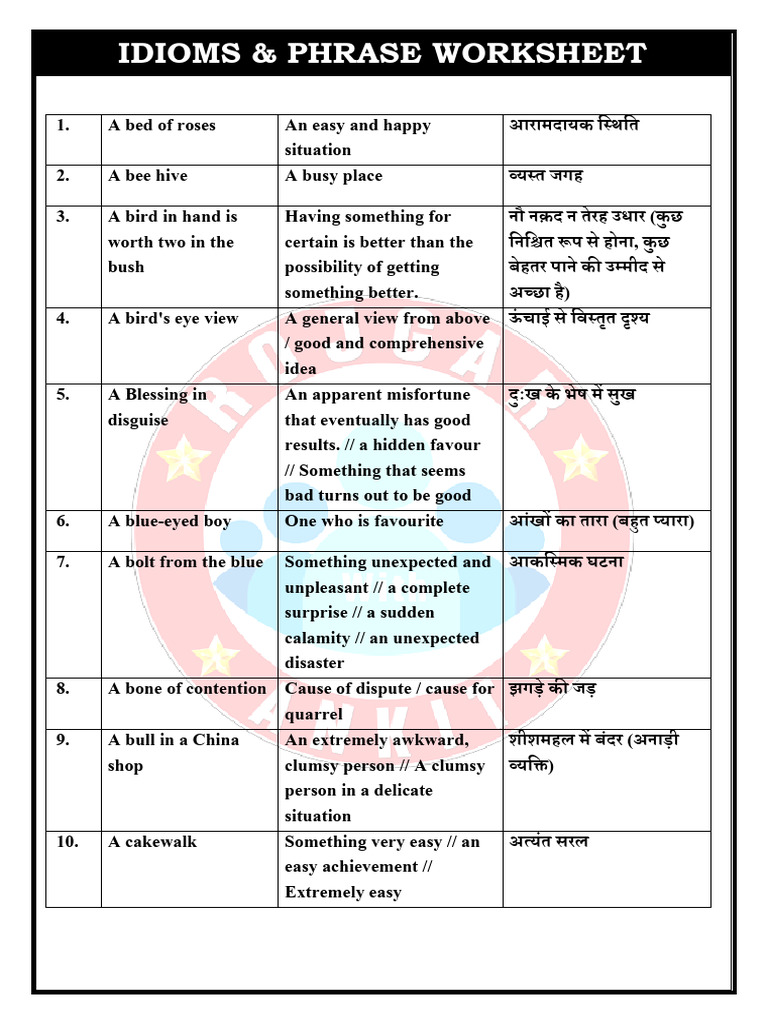 Idioms Final 1 | PDF