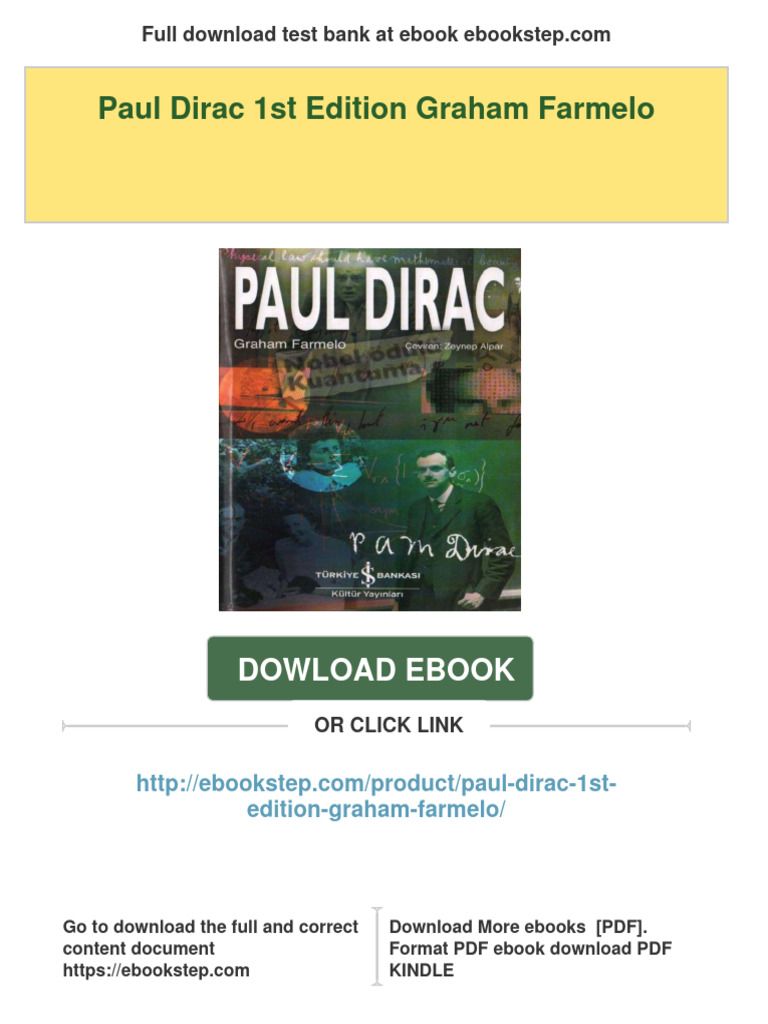 Get Paul Dirac 1st Edition Graham Farmelo Free All Chapters PDF 
