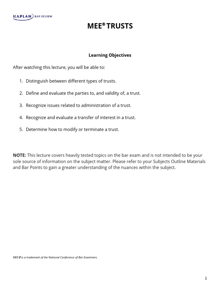 Understanding Trusts: Types and Parties | PDF | Will And Testament ...