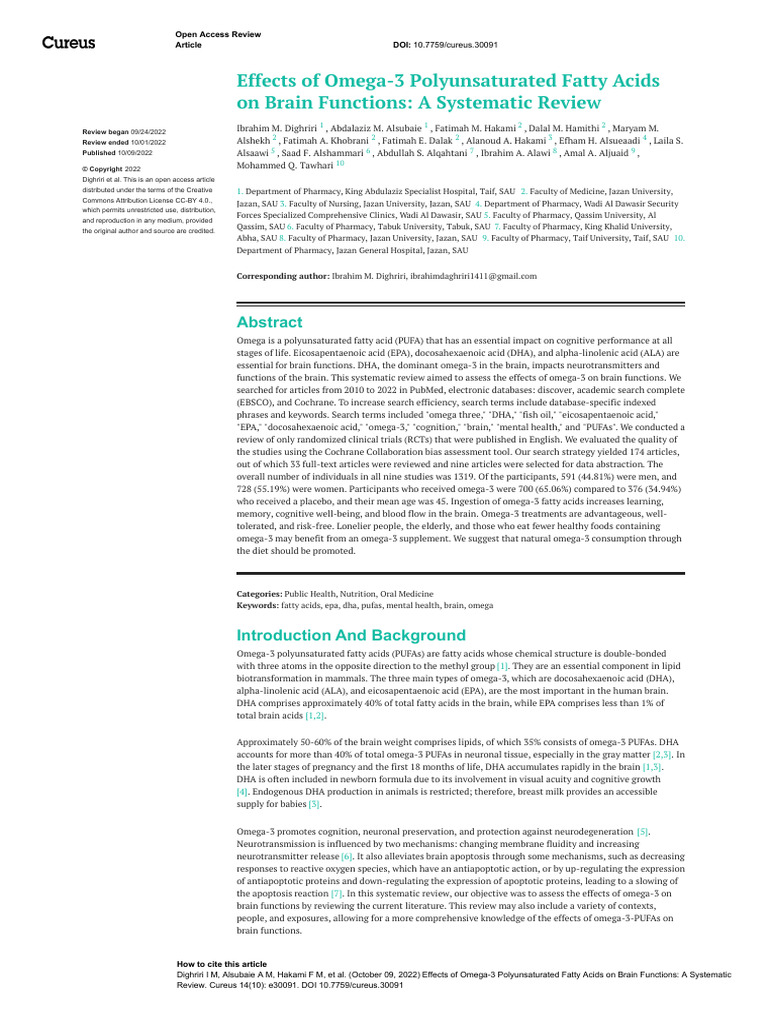 Effects of Omega-3 Polyunsaturated Fatty Acids | PDF | Omega 3 Fatty ...