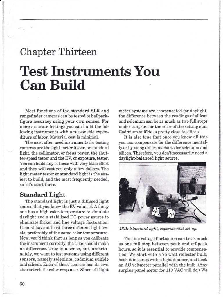 Build Your Own Camera Test Instruments | PDF | Camera | Film Speed