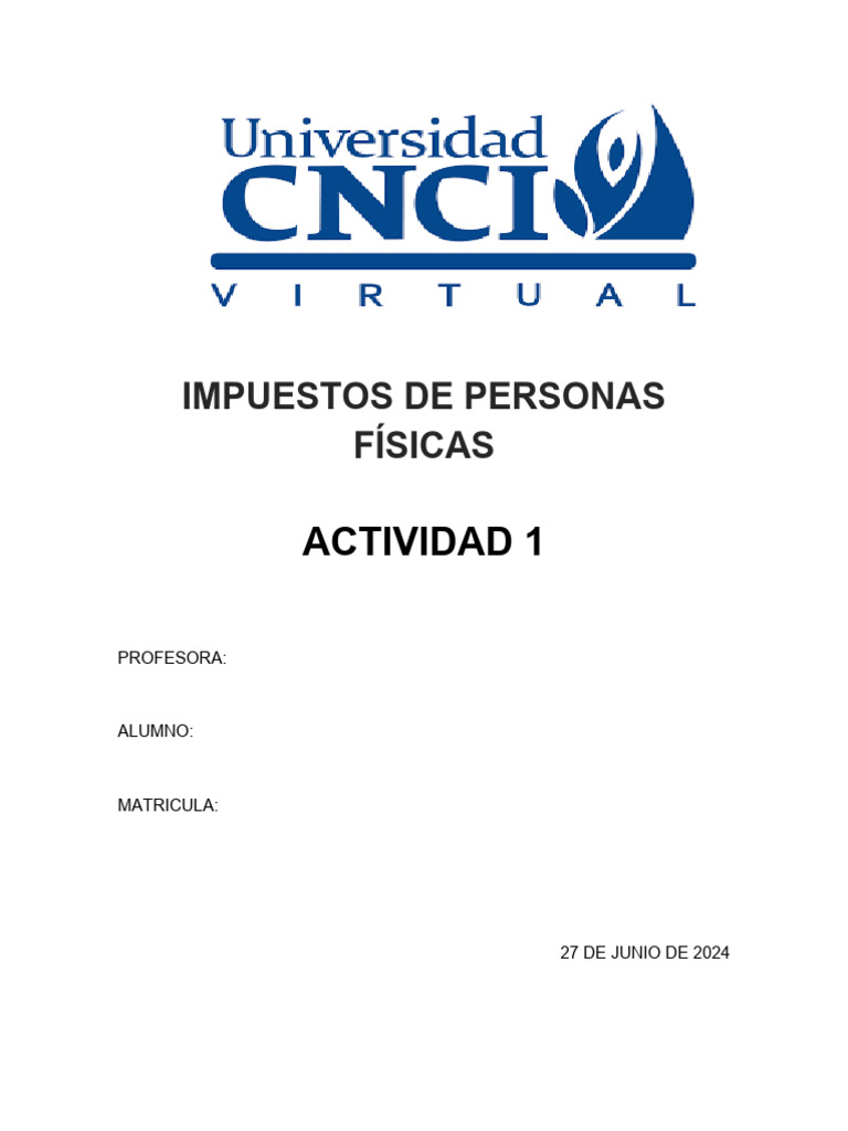 Impuestos y Derechos de Personas Físicas | PDF | Impuesto sobre la ...