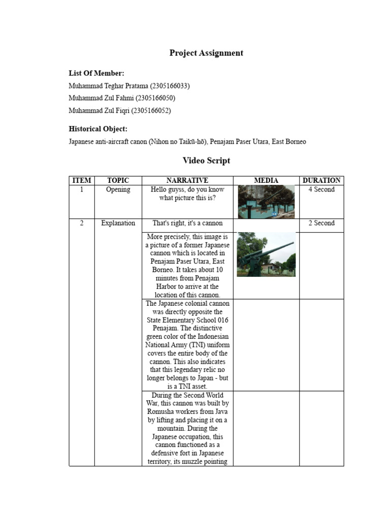 Project Assignment | PDF | Cannon | Warfare
