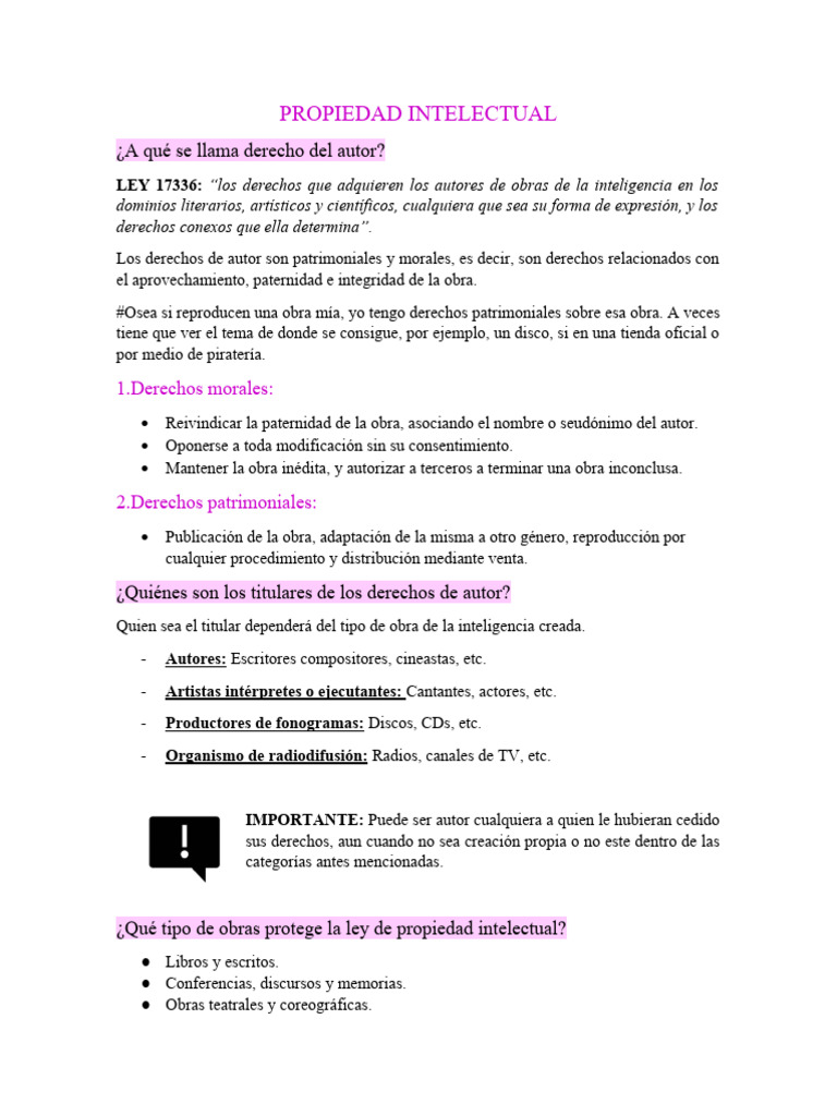 Propiedad Intelectual | PDF | Propiedad intelectual | Autor