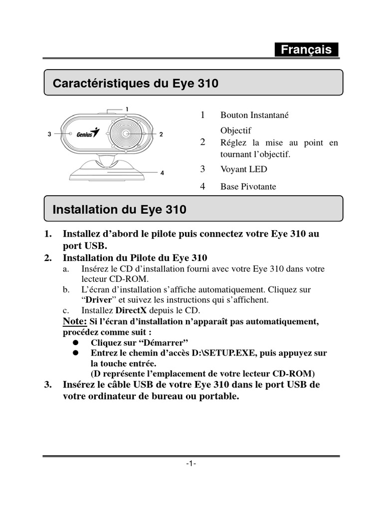 Installation et utilisation du Eye 310 | PDF | Application | Logiciel