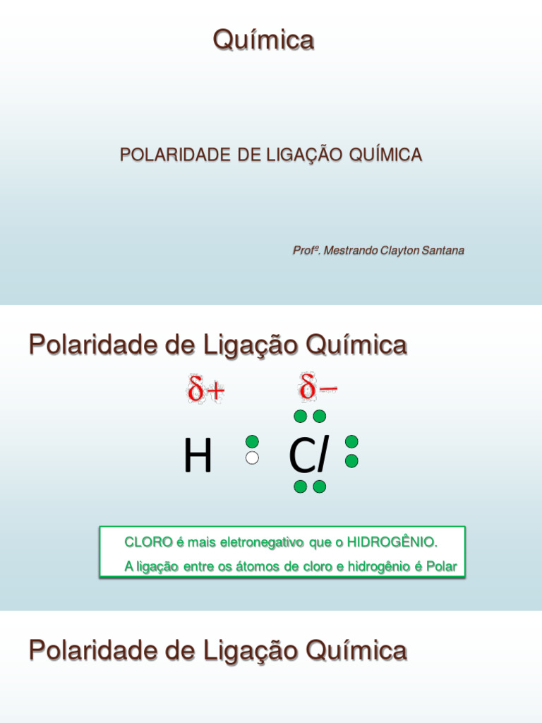 Aula 11 - Polaridade de Ligação Química | PDF | Polaridade química ...