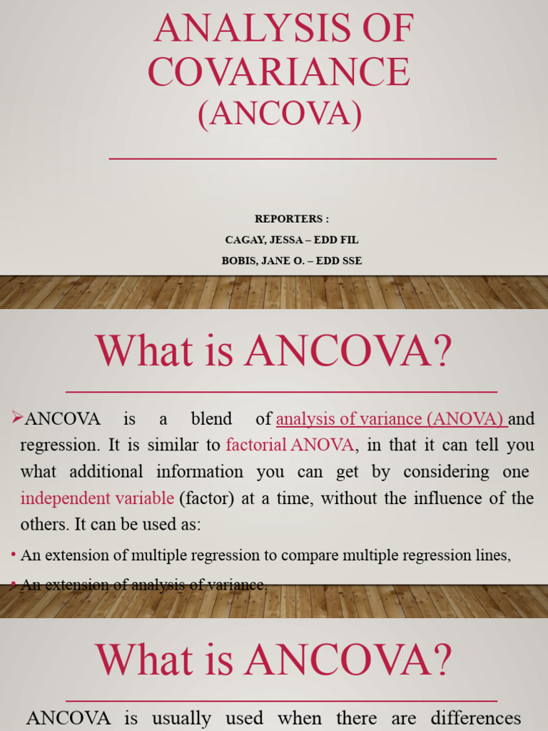 Understanding ANCOVA: Key Concepts | PDF | Analysis Of Covariance ...