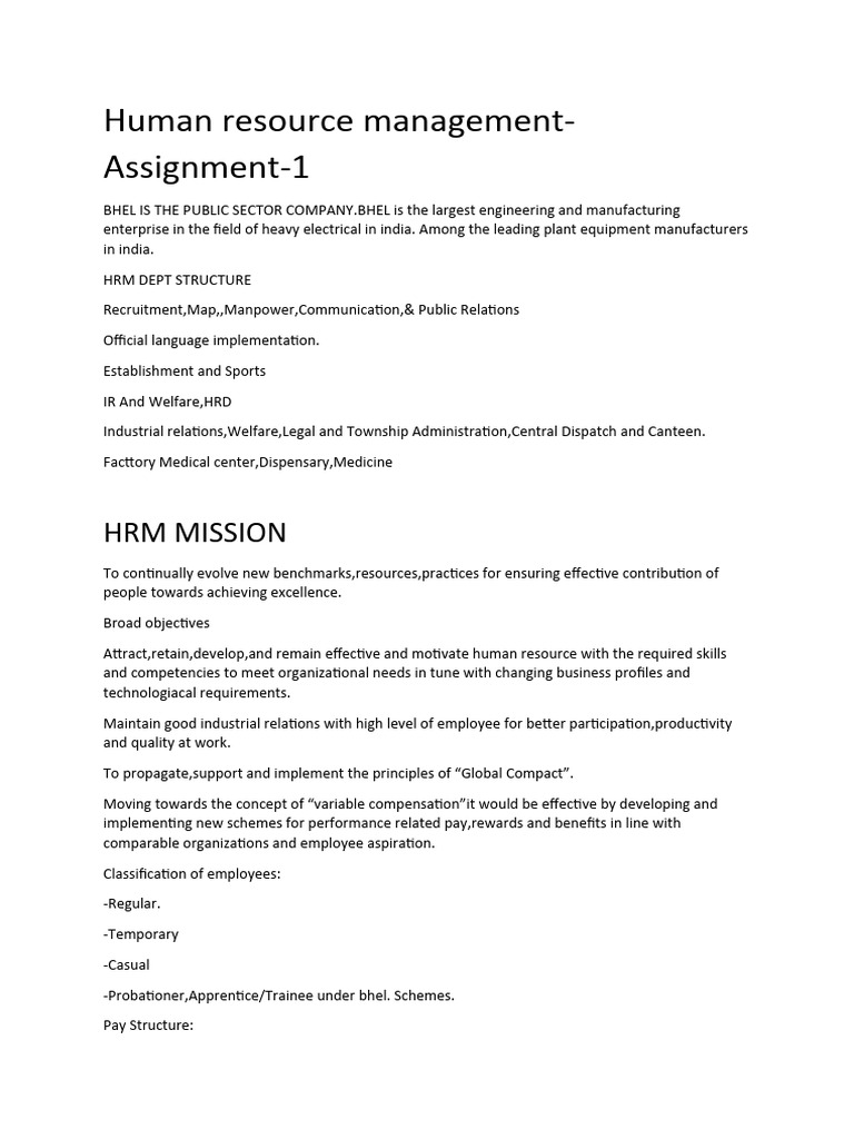 HRM Assignment 1 | PDF | Human Resource Management | Employment