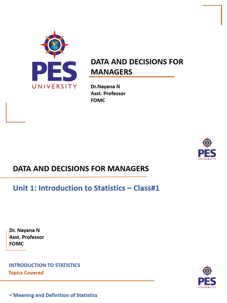 Statistics for Management Students | PDF | Statistics | Level Of ...