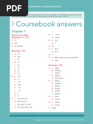 Stage 1 Third Edition Teacher’s Manual Cambridge O Level Math Answers | PDF | Elementary Mathematics