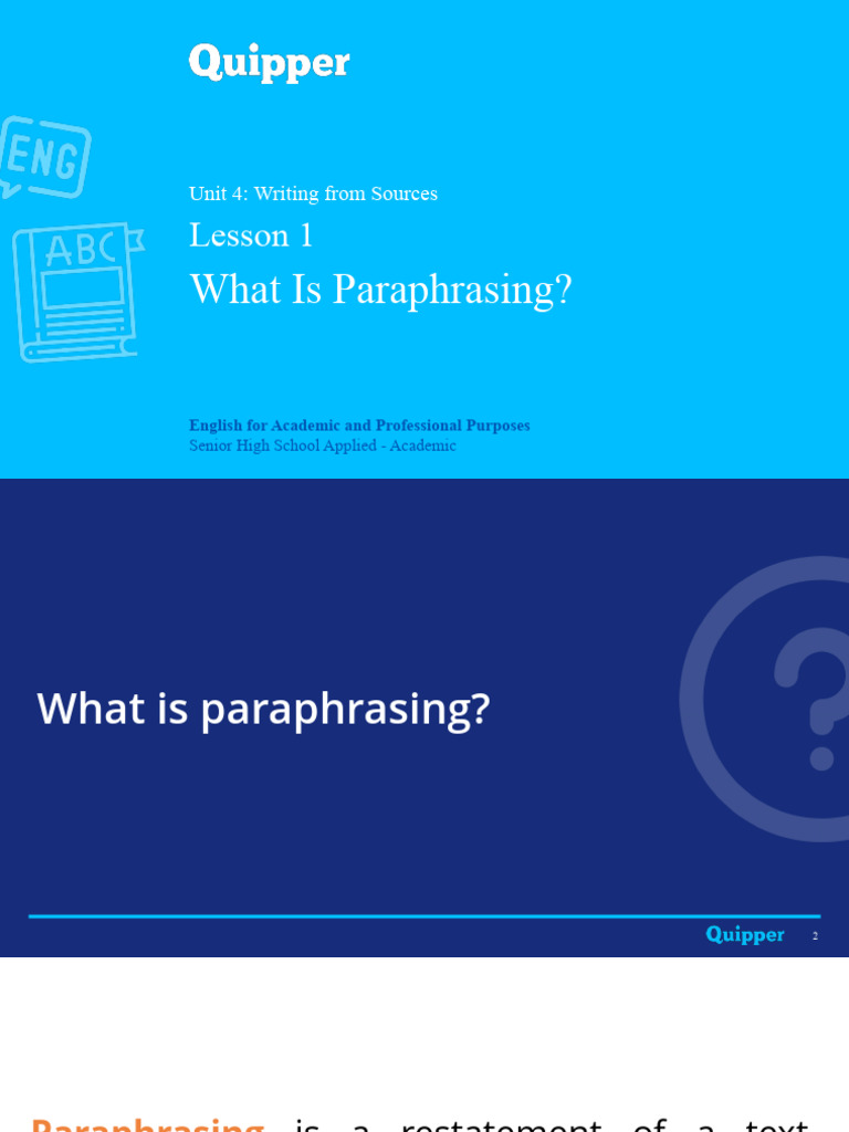 Understanding Paraphrasing Techniques | PDF | Sentence (Linguistics ...