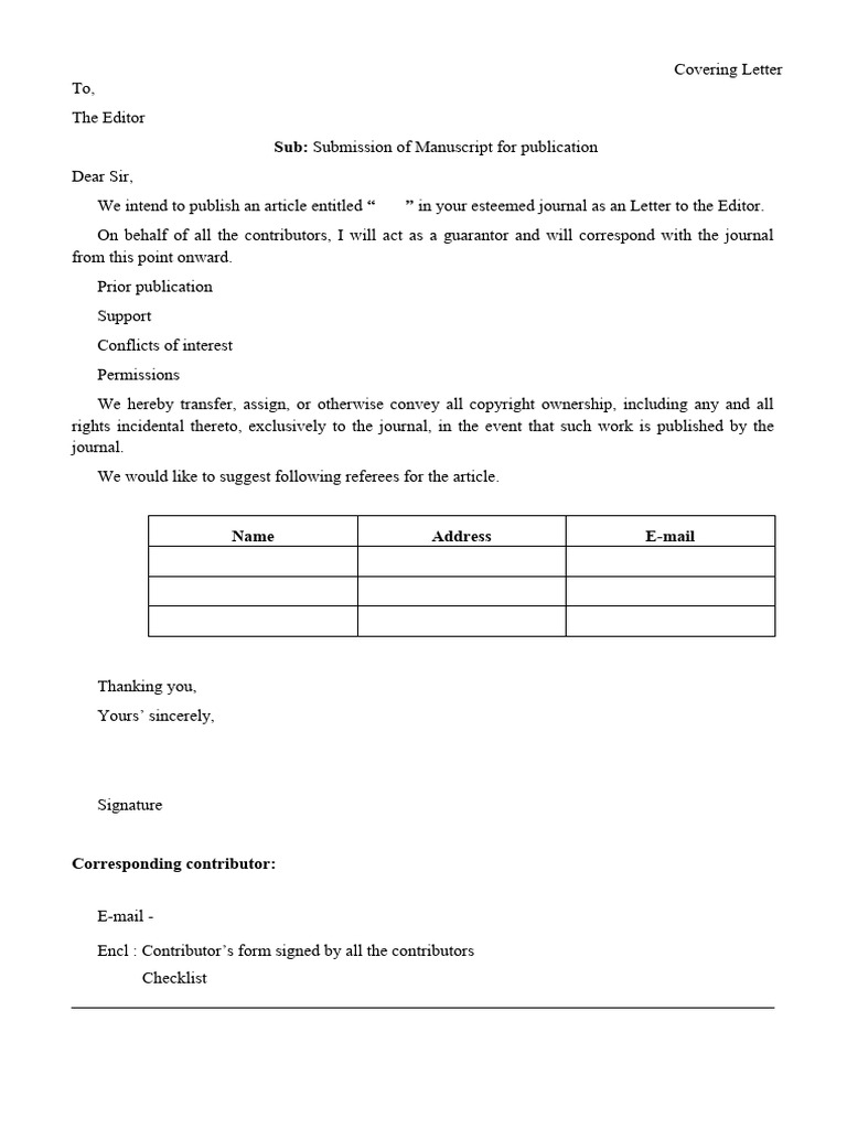 Letter to the editor template pdf copyright written communication