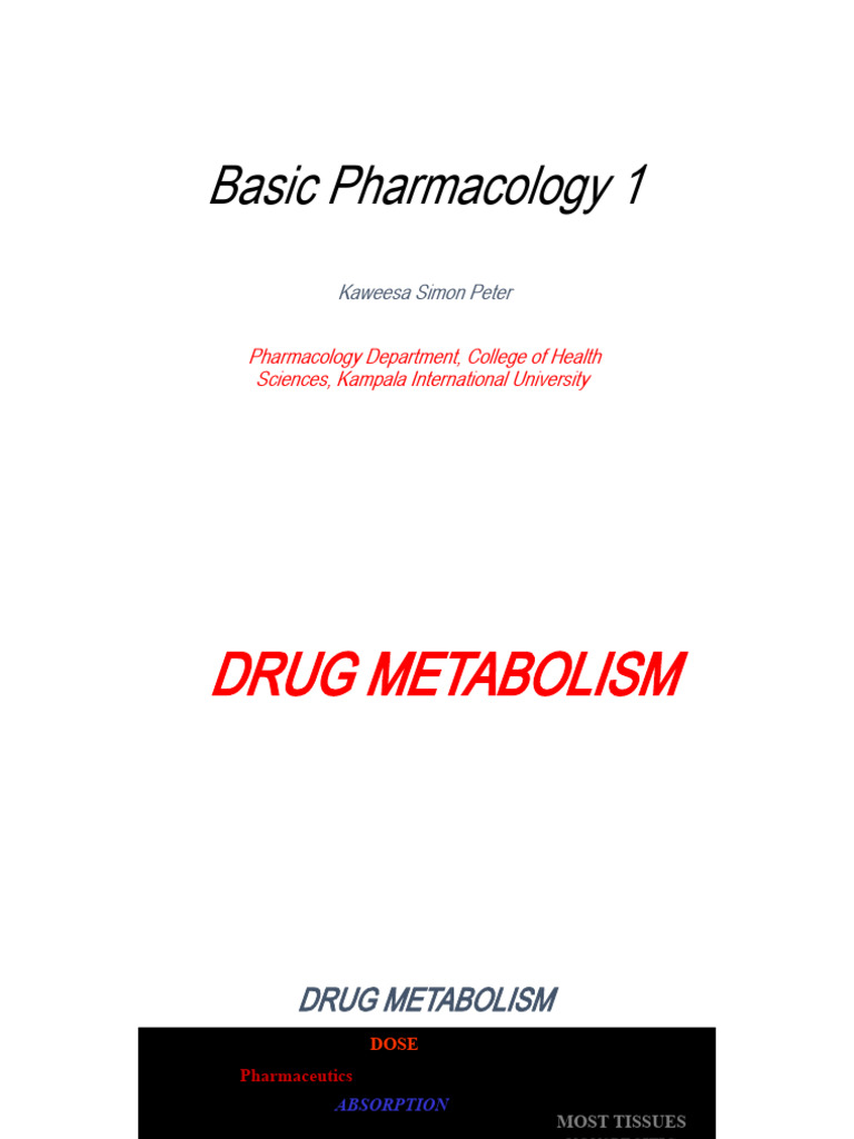 Module 4 Drug Metabolism | PDF | Drug Metabolism | Cytochrome P450