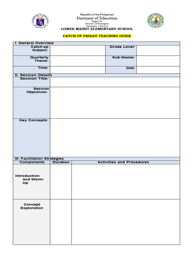 Teaching Guide Blank | PDF