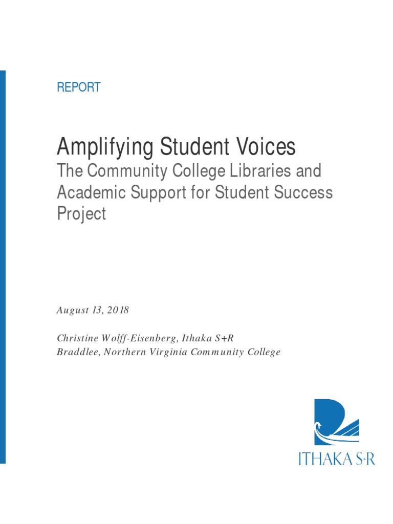 Amplifying Student Voices The Community College Libraries and Academic ...